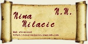 Nina Milačić vizit kartica